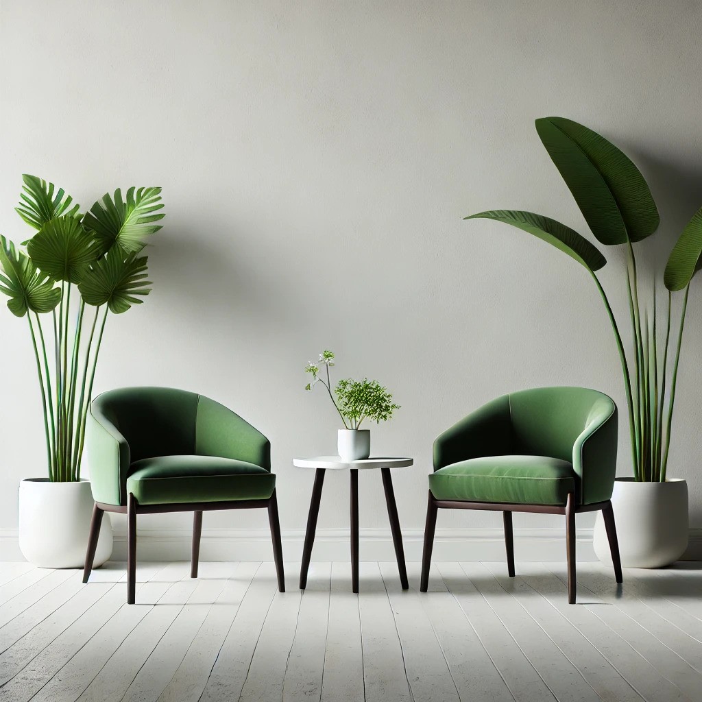 Modern Minimalist Green Armchair Living Room Design